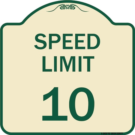 Speed Reduction Speed Limit 10 Mph Heavy-Gauge Aluminum Architectural Sign